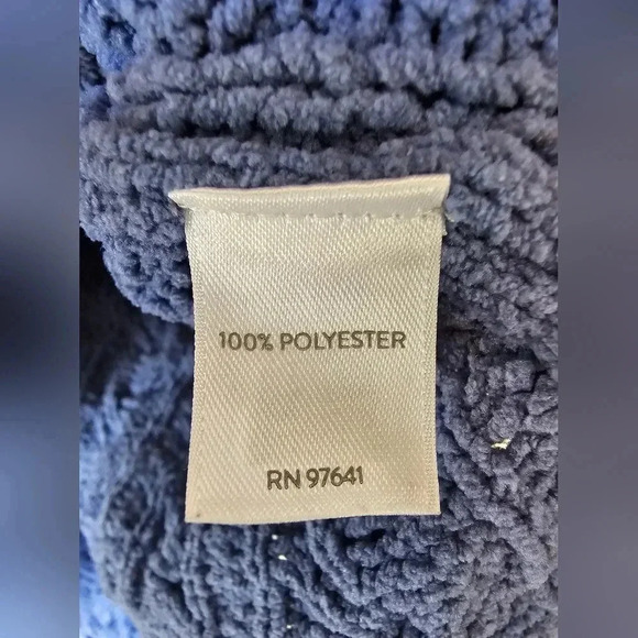 J Jill Women L Cable Knit Sweater Pullover Chunky Periwinkle Tunic Length Soft - Picture 8 of 9